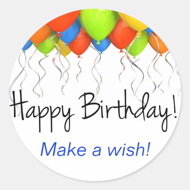 Make a Wish Birthday Stickers (Front)