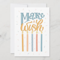Make a wish. Birthday typography lettering friend