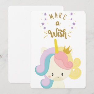 Make a Wish Birthday Unicorn Holiday Card