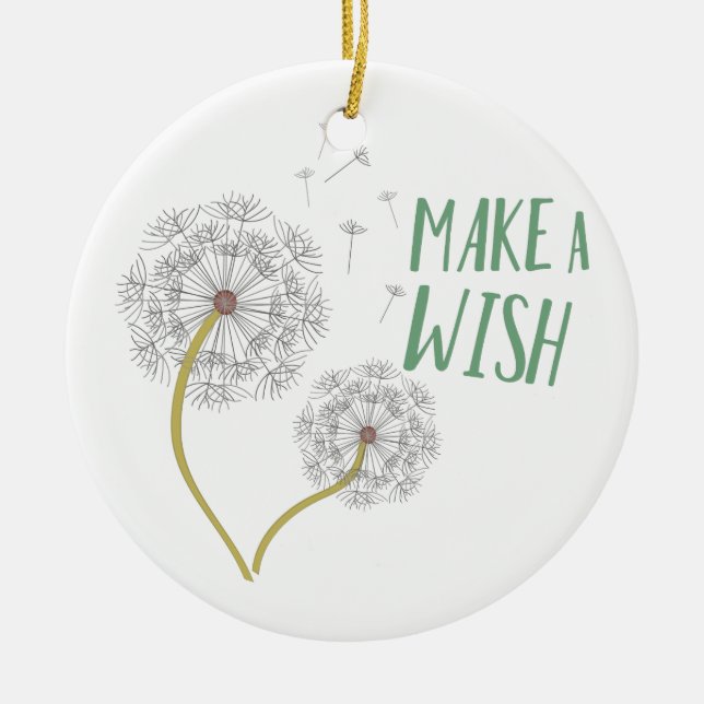 Make A Wish Ceramic Tree Decoration (Front)
