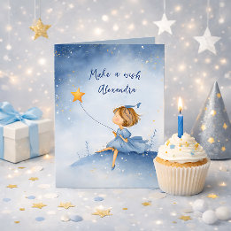Make A Wish Custom Name or Text Birthday Card