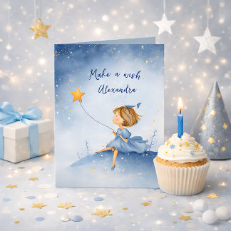 Make A Wish Custom Name or Text Birthday Card