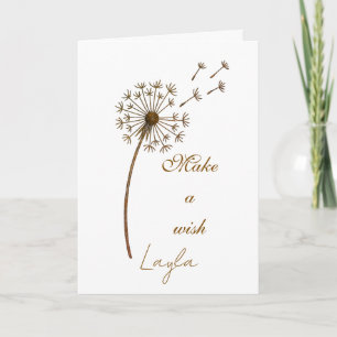 Make a Wish Custom Text Dandelion Card