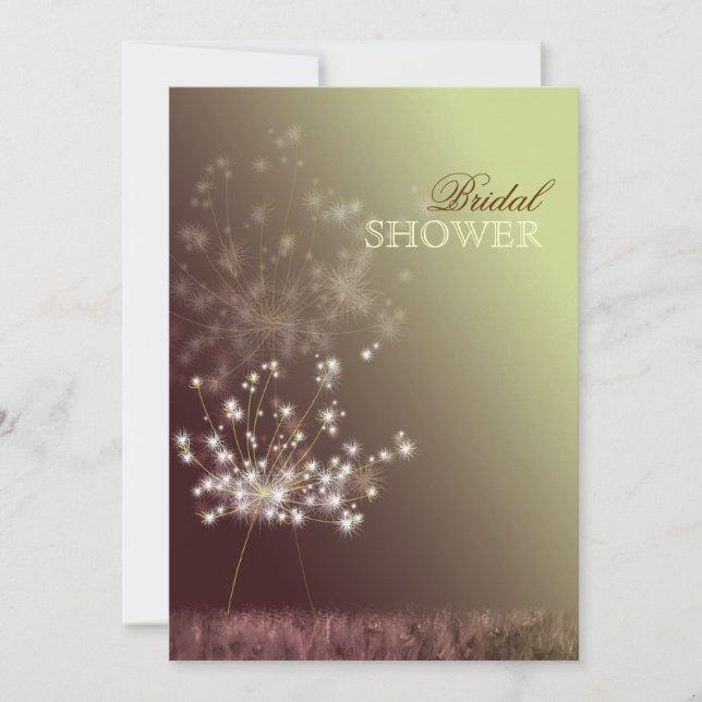 Make a Wish Dandelion Bridal Shower Invitation (Front)