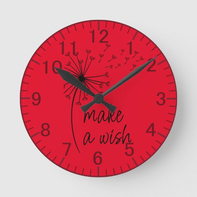 Make a Wish Dandelion Clock. Round Clock (Front)