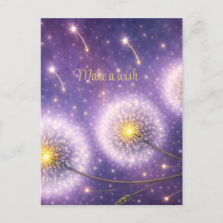 make a wish dandelion dreams wishing flowers postcard