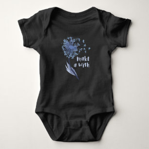 Make a wish Dandelion Flower Baby Bodysuit
