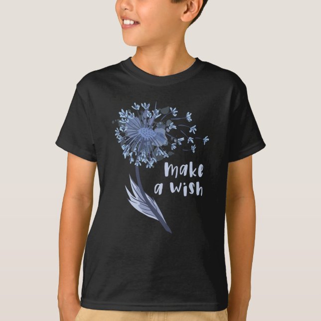 Make a wish Dandelion Flower T-Shirt (Front)