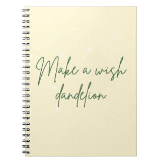 Make a Wish Dandelion Yellow Notebook