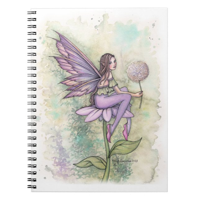 Make a Wish Fairy with Dandelion by Molly Harrison Notebook (Front)