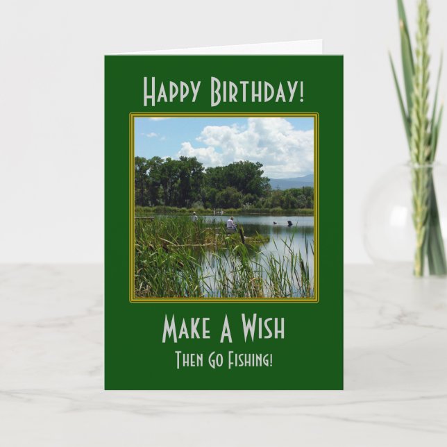 Make A Wish Fishing Birthday Card (Front)