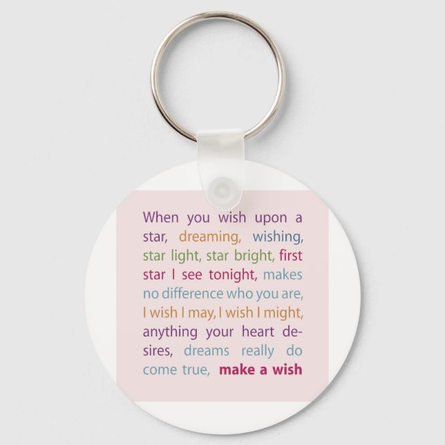 Make a Wish Key Ring (Front)