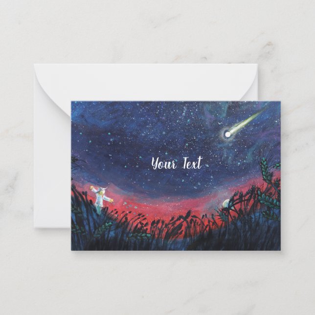 Make a Wish on a Shooting Star Illustration   Card (Front)