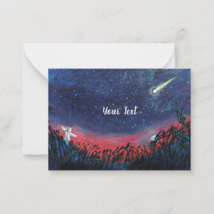 Make a Wish on a Shooting Star Illustration   Card