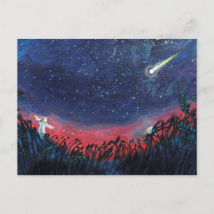 Make a Wish on a Shooting Star Illustration Holiday Postcard