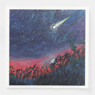 Make a Wish on a Shooting Star Illustration Napkin