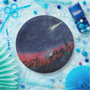 Make a Wish on a Shooting Star Illustration  Paper Plate