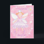 Make a Wish 'Special Daughter' birthday card<br><div class="desc">A funny fairy in pink and blue, ready to make your wishes come true! Greetings card with a cute fairy and the words 'To a special Daughter' on the front. A pink., lilac, blue and white customisable design for you to personalise with your own text, images and ideas.An original coloured...</div>