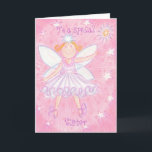Make a Wish 'Special Sister' birthday card<br><div class="desc">A funny fairy in pink and blue, ready to make your wishes come true! Greetings card with a cute fairy and the words 'To a special Sister' on the front. A pink., lilac, blue and white customisable design for you to personalise with your own text, images and ideas.An original coloured...</div>