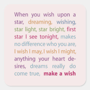 Make a Wish Square Sticker