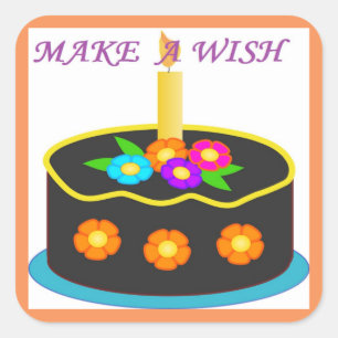 MAKE A WISH SQUARE STICKER
