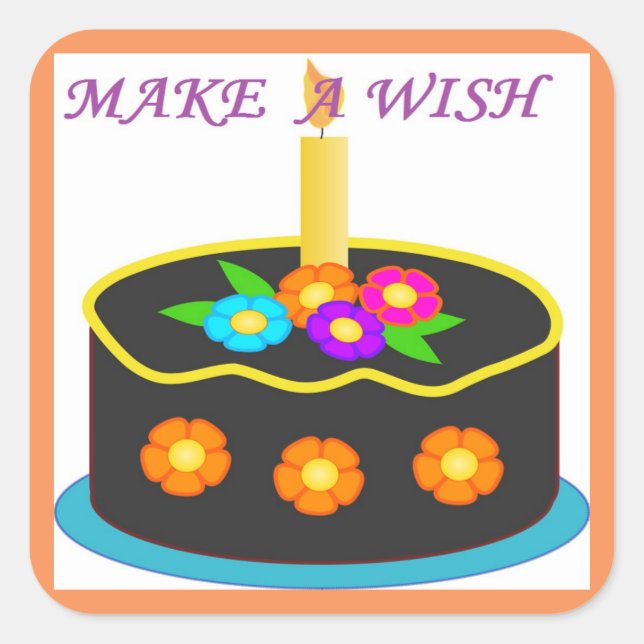 MAKE A WISH SQUARE STICKER (Front)
