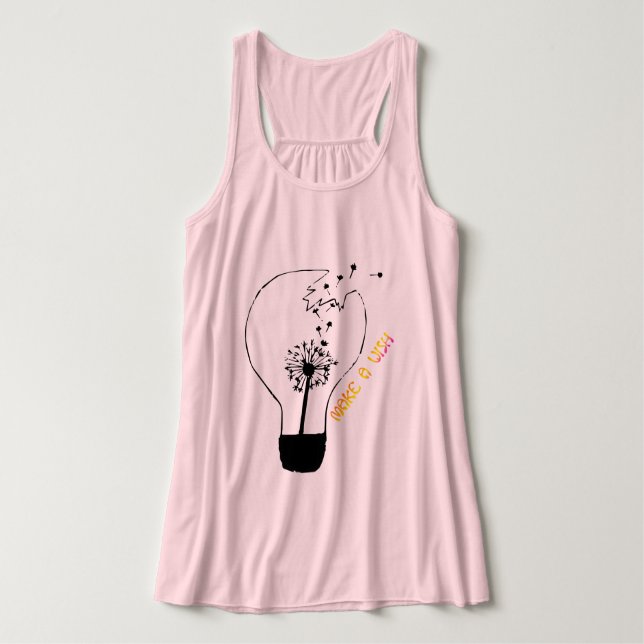 Make a Wish Tank Top Dandelion Flowers (Design Front)