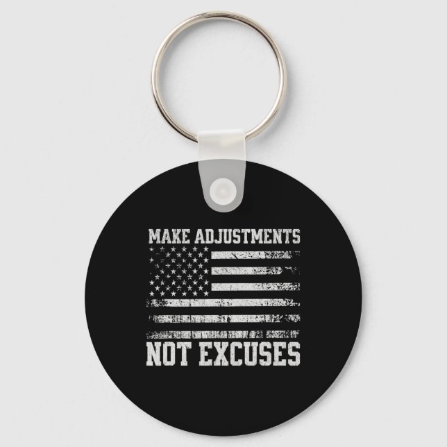 Make Adjustments Not Excuses Usa Flag Gym  Key Ring (Front)