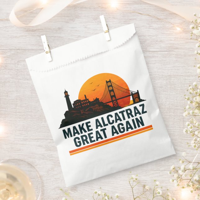 Make Alcatraz Great Again Funny Favour Bags (Clipped)