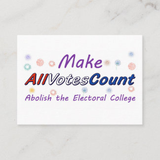 Make All Votes Count, business insert cards
