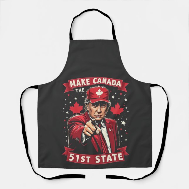 Make America 51st State Canadian American  Apron (Front)