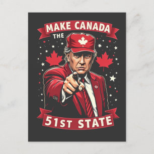 Make America 51st State Canadian American Invitation Postcard