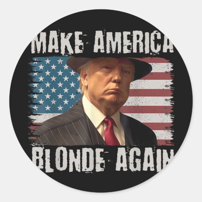 Make America Blonde Again  Classic Round Sticker (Front)
