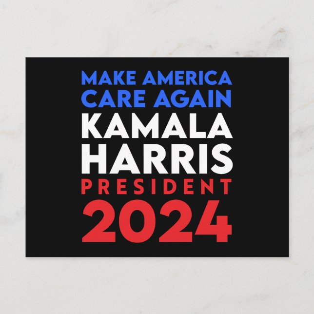 Make America Care Again Harris President 2024 Postcard (Front)