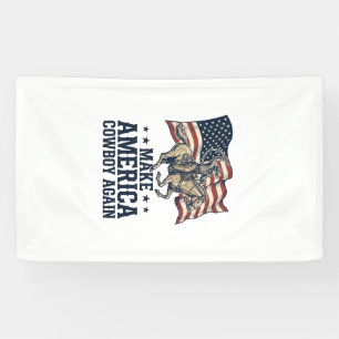 Make America Cowboy Again Patriotic Western Shirt_ Banner