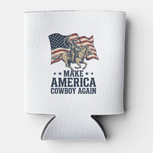 Make America Cowboy Again Patriotic Western Shirt_ Can Cooler
