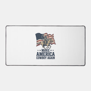 Make America Cowboy Again Patriotic Western Shirt_ Desk Mat