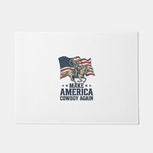 Make America Cowboy Again Patriotic Western Shirt_ Doormat
