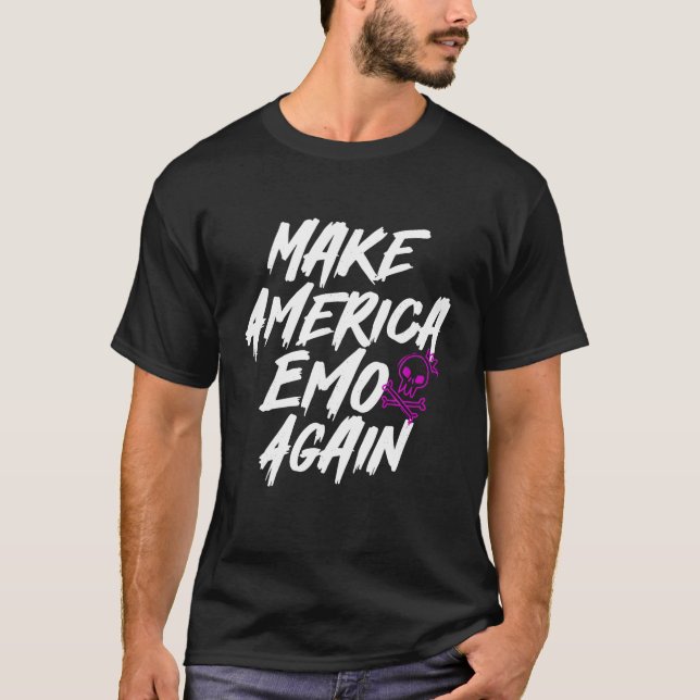 Make america Emo again Funny Goth emo usa T Shirt (Front)