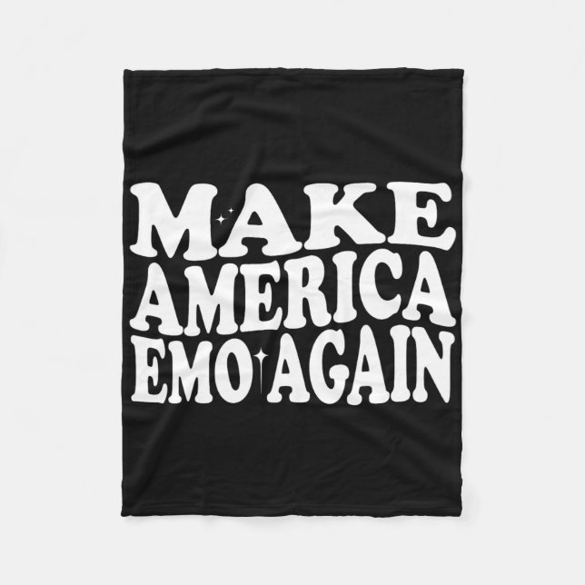 Make America Emo Again Funny Goth Us Saying  Fleece Blanket (Front)