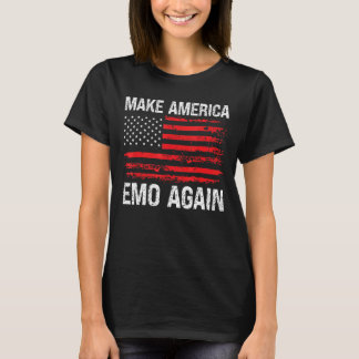 Make America Emo Again US Flag Distressed Goth Got T-Shirt