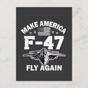 Make America F-47 Fly Again 4th of July  Holiday Postcard