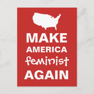 Make America Feminist Again Protest Parody Postcard