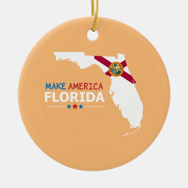 Make America Florida  Ceramic Tree Decoration (Front)