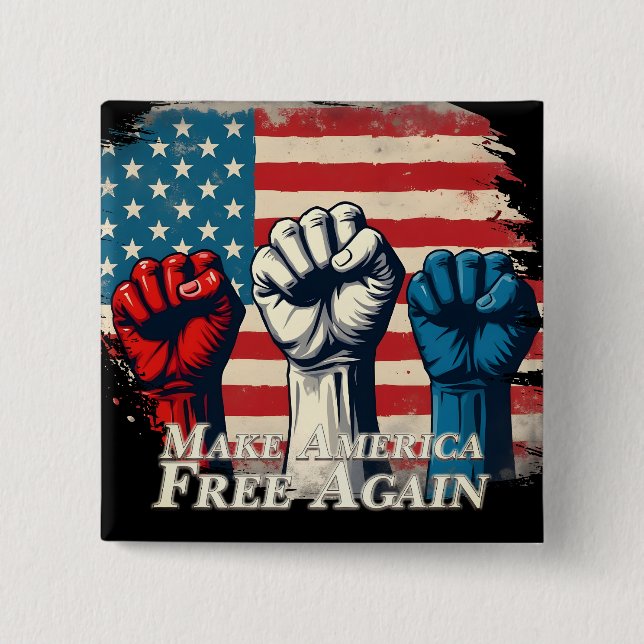 Make America Free Again Artwork 15 Cm Square Badge (Front)