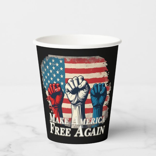 Make America Free Again Artwork Paper Cups (Front)