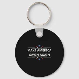 Make America Gavin Again Funny Patriotic Usa Flag Key Ring