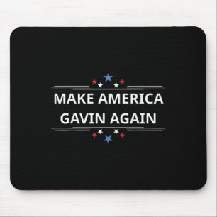 Make America Gavin Again Funny Patriotic Usa Flag Mouse Pad