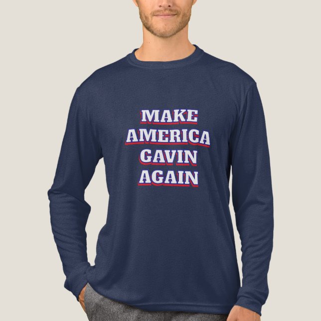 Make America Gavin Again | Newsom Political Humour Tri-Blend Shirt (Front)