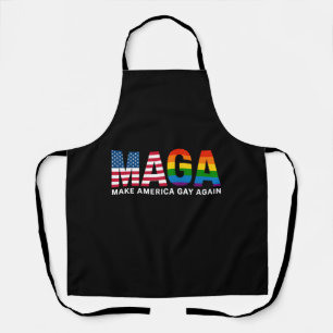 Make America Gay Again Gay Pride 2025 LGBTQ+  Apron